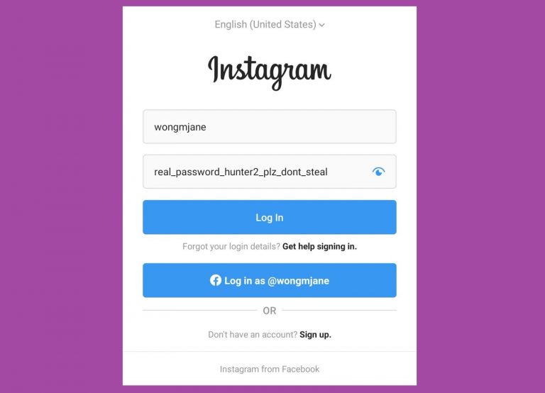 instagram account email and password