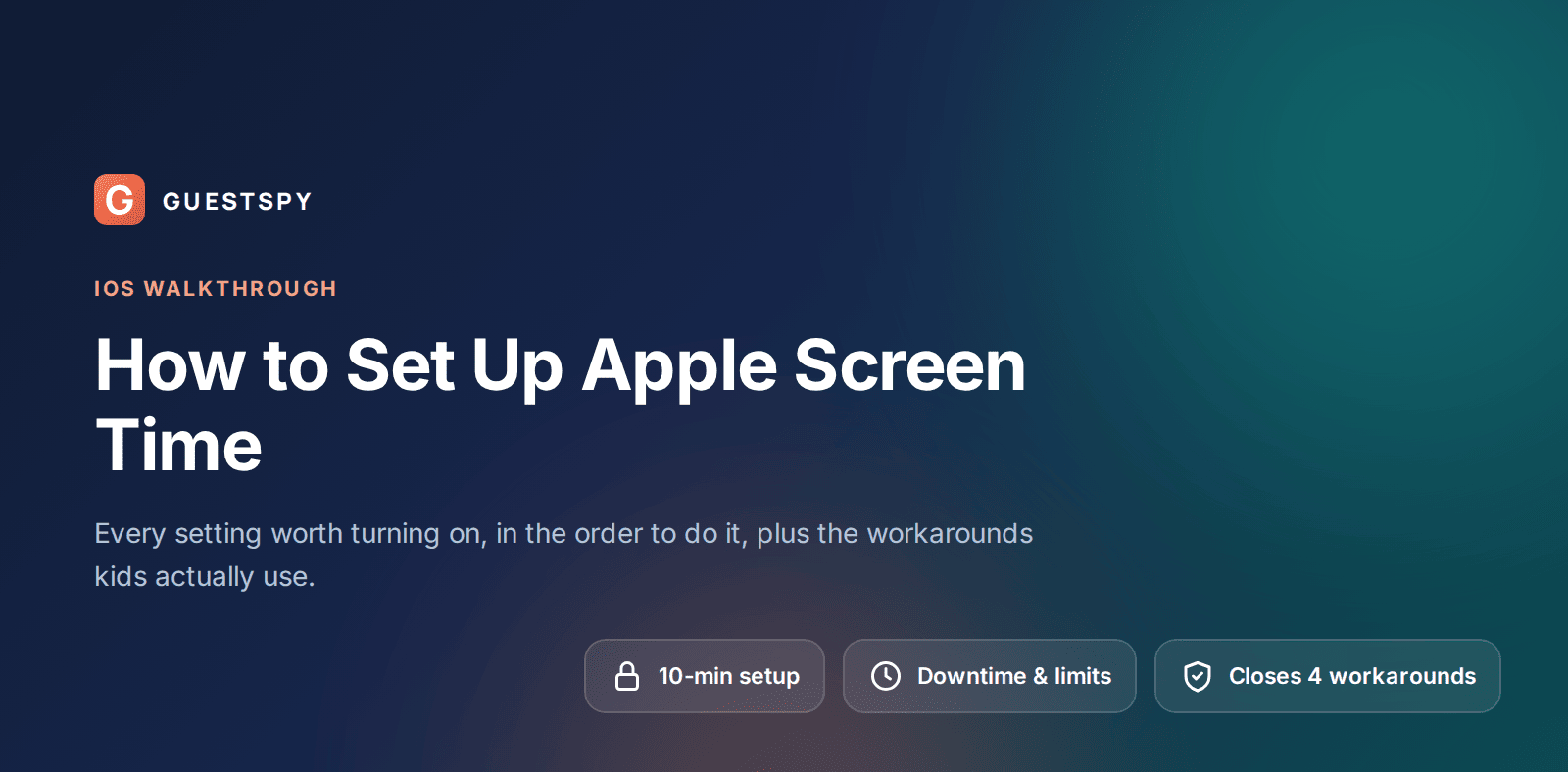 GuestSpy walkthrough for setting up Apple Screen Time on iPhone